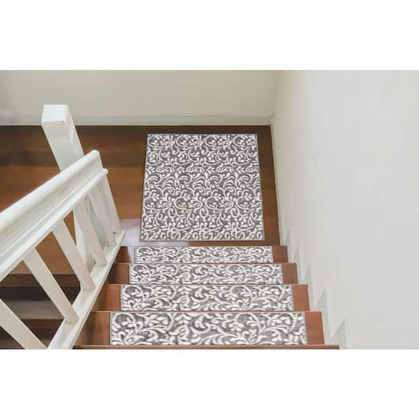 Rubber Stair Step Treads Mats GRAY Stone Pebbles Outdoor Porch  Traction~Choices