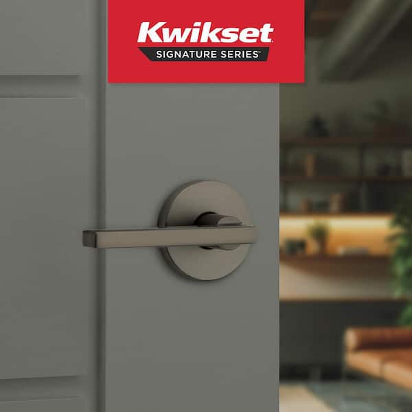 Kwikset Halifax Gunmetal Round Rose Hall/Closet Door Handle 720HFL