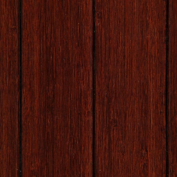 Standard Dark Brown Mahogany 48 in. x 52 in. Bamboo Roll-Up Office Chair Mat without Lip