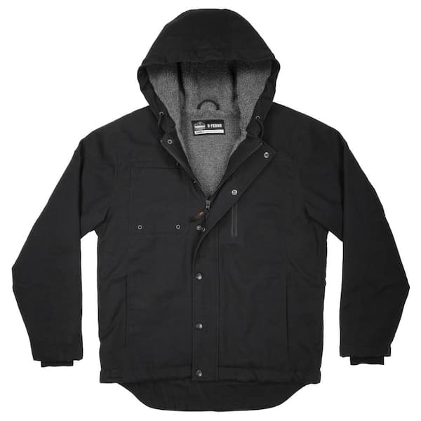 Ergodyne N-Ferno 6468 4XL Heavy-Duty Duck Canvas Work Jacket - Sherpa Lined, Water Resistant