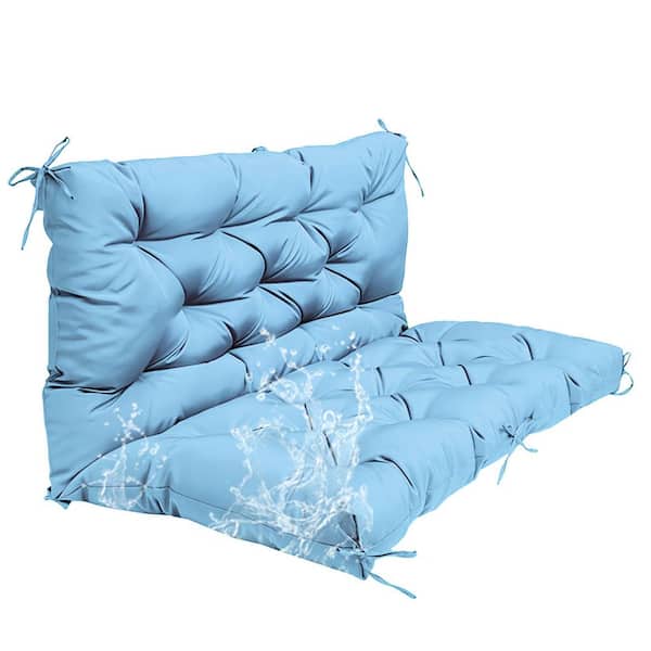 Unbranded 2-3 Seater Outdoor Porch Swing Cushion Waterproof Bench Cushion with Backrest - 47in x 20in x20 in