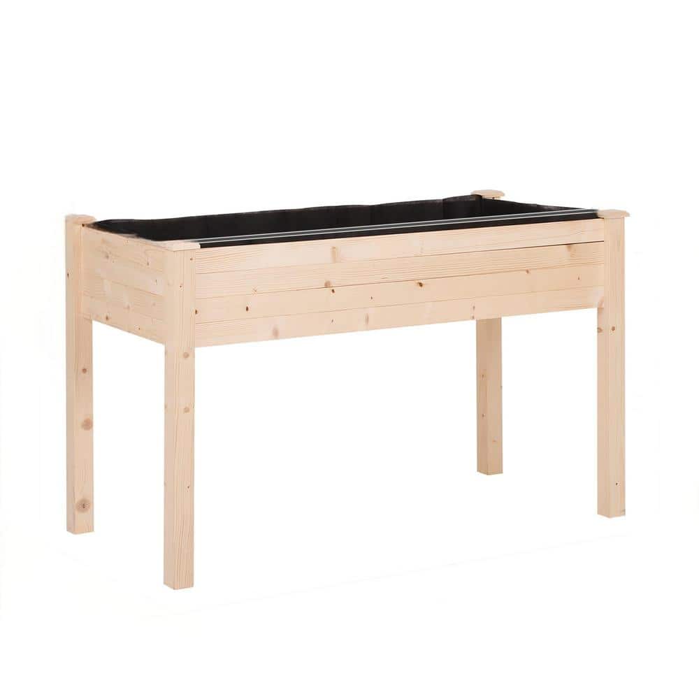 Raised Garden Bed w/Legs 48 in. x 22 in. x 30 in. Natural Wooden Planter Bo