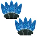 35-Light Blue Faceted C6 LED Light Set (Set of 2)