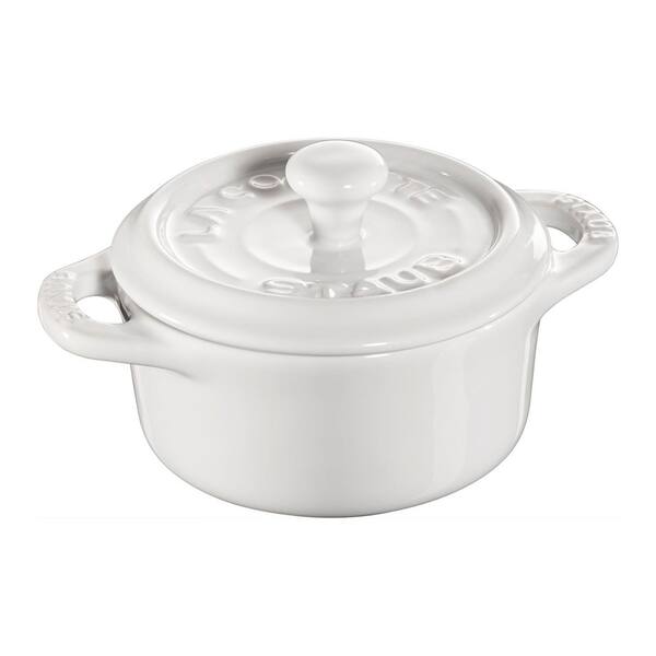 staub Ceramic 3-Piece Mini Round Cocotte Set - White 1015095 - The