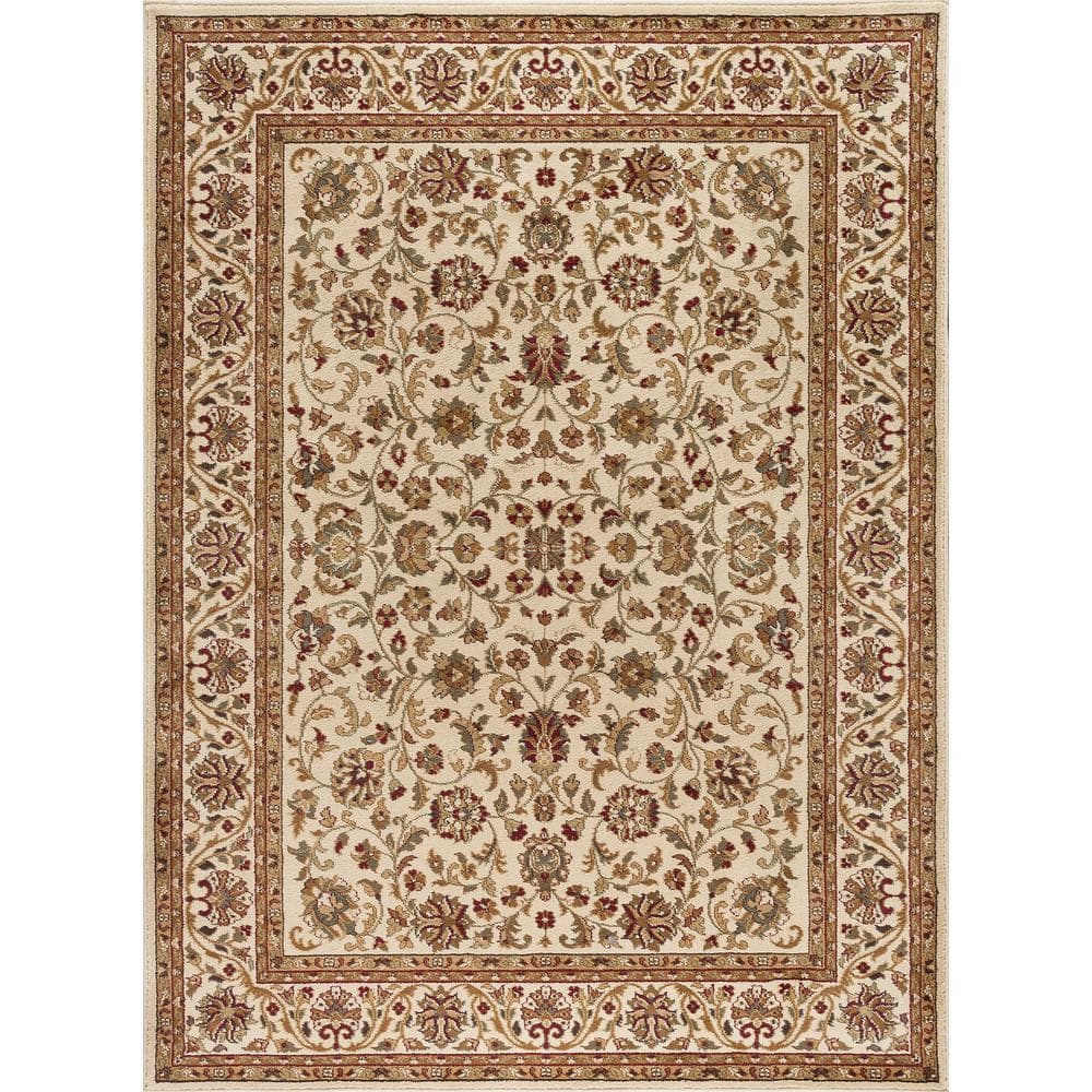 Tayse Rugs Sensation Ivory 8 ft. x 11 ft. Transitional Area Rug-SNS4812 ...