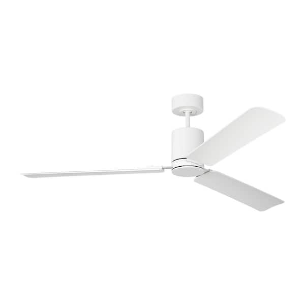 Generation Lighting - Fan Cleancut Smart 62 in. Matte White Downrod Mount Standard Ceiling Fan with Integrated LED and Remote