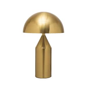 14.37 in. Glamorous Glided Finish Iron Table Lamp with Brass Shade