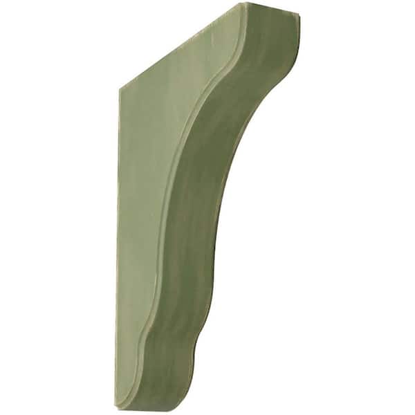 1-3/4 in. x 9-1/2 in. x 7-1/4 in. Restoration Green Plymouth Wood Vintage Decor Bracket