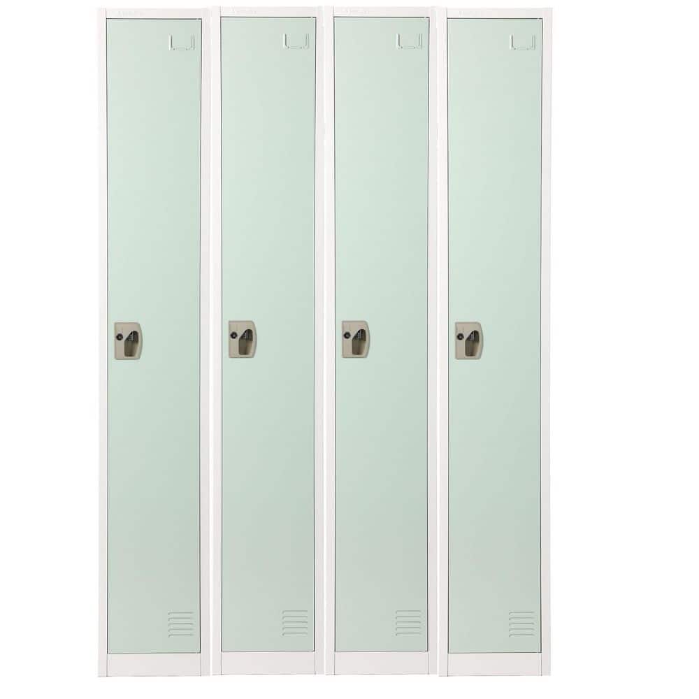 Single Tier Steel Storage Locker with Key Lock, Misty Green, 4-Pack price history on PriceWatchPro