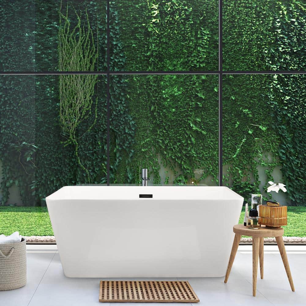 51.2'' White Acrylic Freestanding Soaking Bathtub