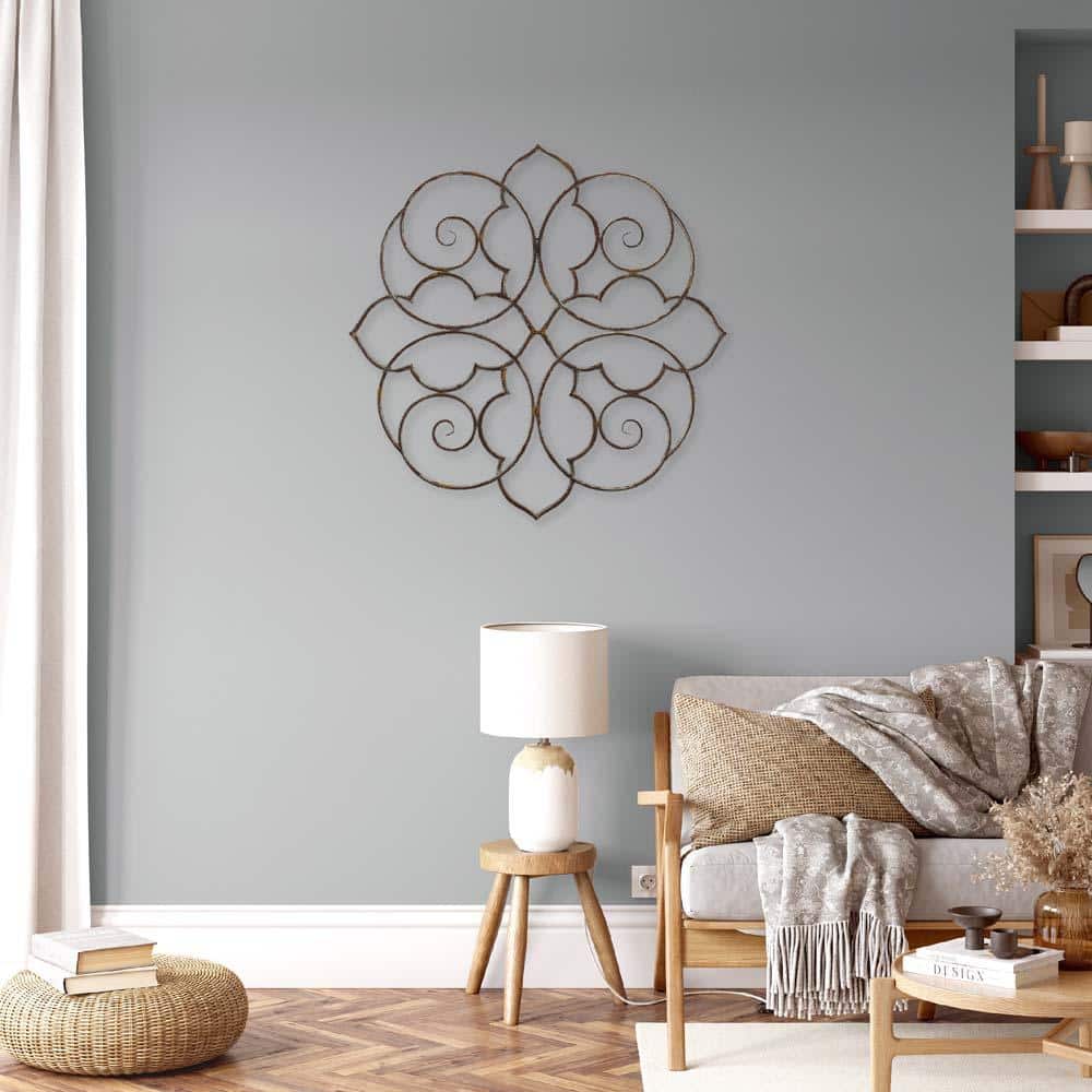 Ornate Bronze Metal Filigree Outdoor Wall Art