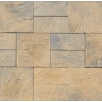 Patio-on-a-Pallet 12in. x 24in. and 24in. x 24in. Concrete Tan Variegated Basketweave Yorkstone Paver(18 Pcs/48 Sq Ft)