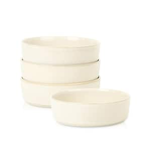 Eden 32 fl. oz. Beige Stoneware Pasta Bowls (Set of 4)