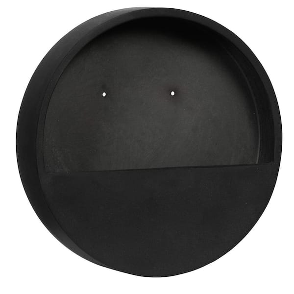 PotteryPots Wally Medium 19.7 in. Dia Black Fiberstone Indoor Outdoor Modern Hanging Round Planter