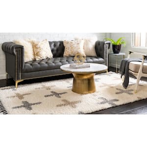 Hygge Shag Positive Ivory 2 ft. 2 in. x 3 ft. Area Rug