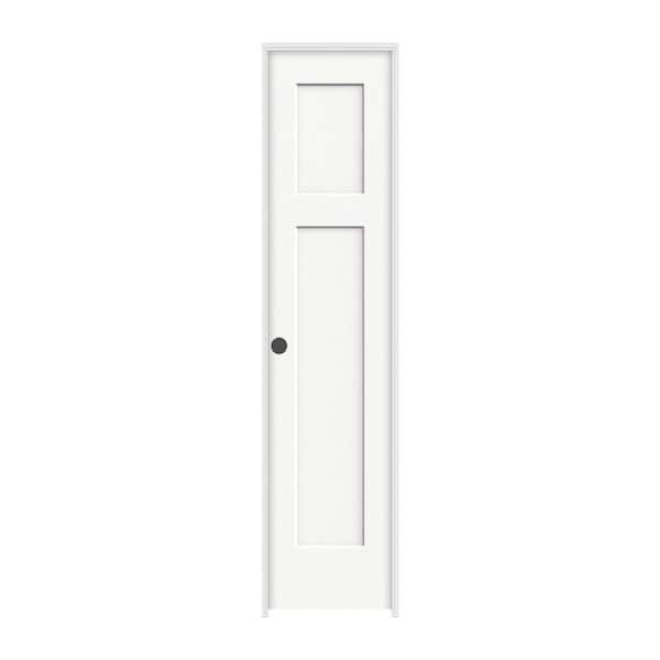JELD-WEN 18 in. x 80 in. Craftsman White Painted Right-Hand Smooth Solid Core Molded Composite MDF Single Prehung Interior Door