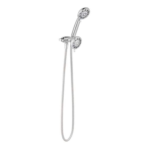 4-spray 3.5 in. Dual Wall Mount Shower Head and Handheld Shower Head 1.8 GPM in Chrome