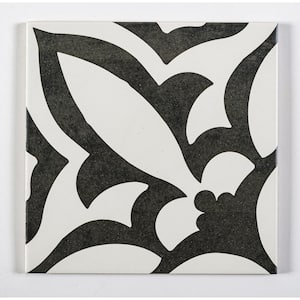 Luv Ti'Amo Black/White 8 in. x 8 in. Smooth Matte Porcelain Floor and Wall Tile (8.17 sq. ft./Case)