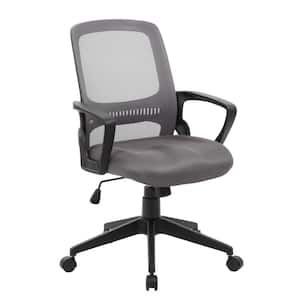 Lacoo Office Gray Mid Back Swivel Lumbar Support Desk, Computer Ergonomic Mesh Chair with Armrest T-OCNC7504