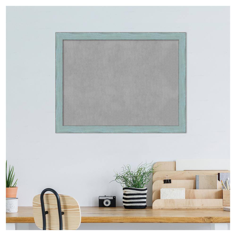Sky Blue and Grey Wood Framed Magnetic Memo Board