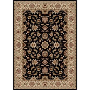 Como Black 3 ft. x 5 ft. Traditional Oriental Floral Area Rug