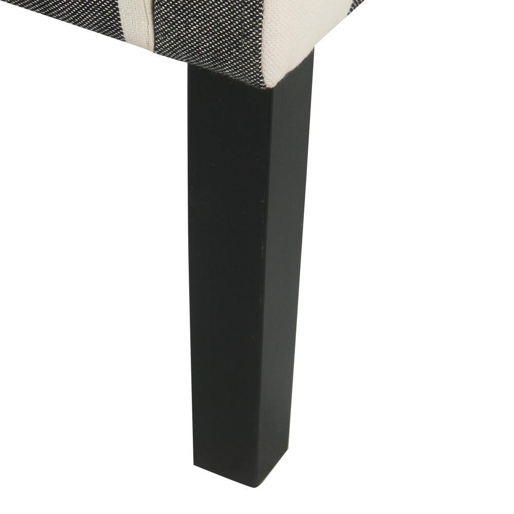 Elegant Black Plaid Wood-Legged Accent Chair