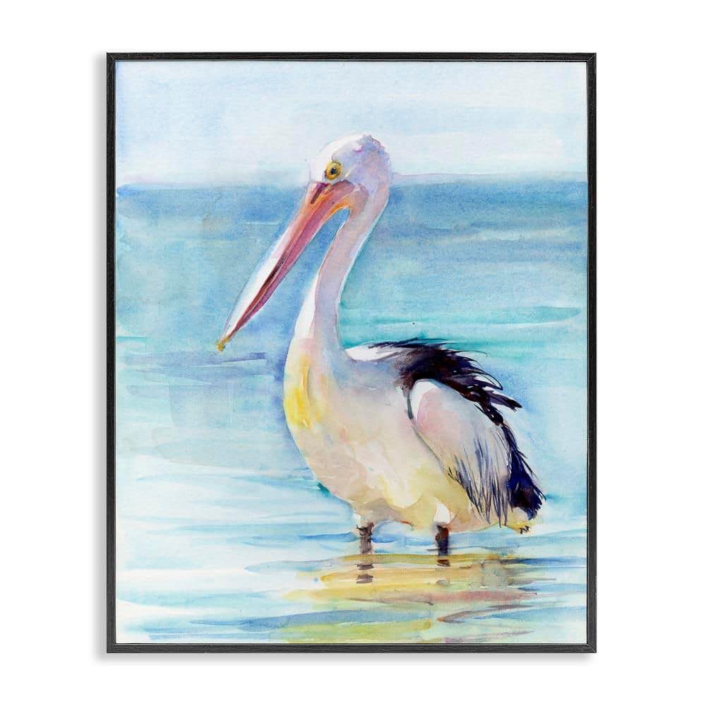 Pelican Wading in Sea by John Keeling Black Framed Coastal Giclee Art Print 30 in. x 24 in. price history on PriceWatchPro
