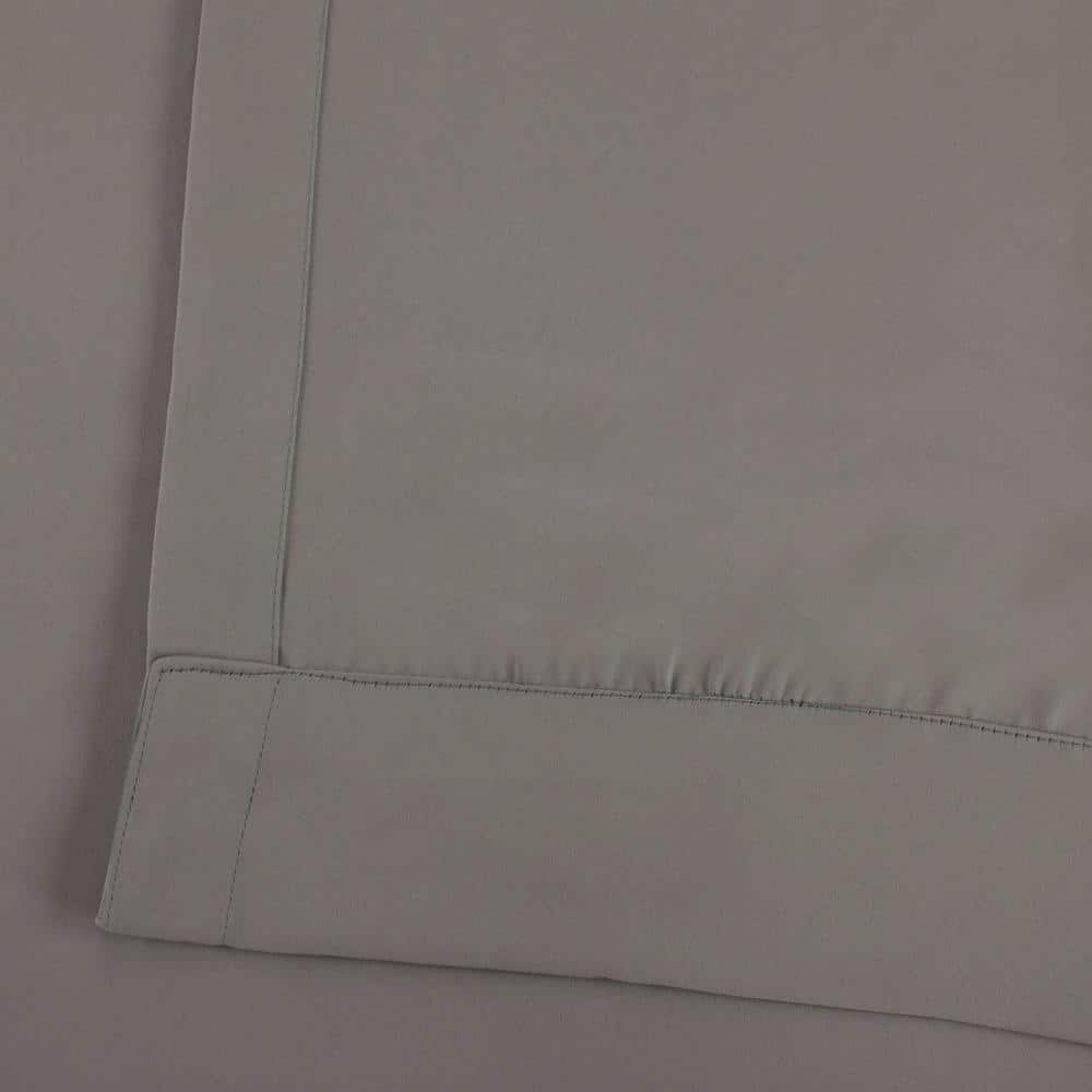 Neutral Grey Velvet Blackout Grommet Curtain Panel