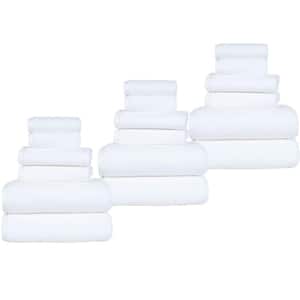 18-Piece White Cotton Bath Towel Set