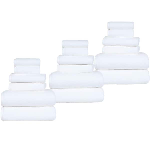 Lavish Home 18-Piece White Cotton Bath Towel Set