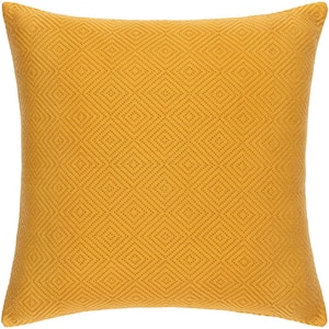 Jillayne Mustard 18 in. x 18 in. Square Pillow Cover