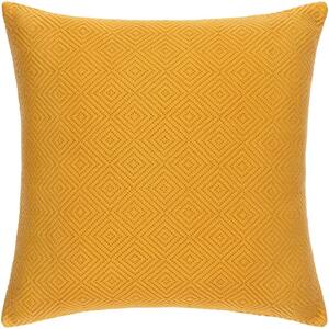 Jillayne Mustard 18 in. x 18 in. Square Pillow Cover