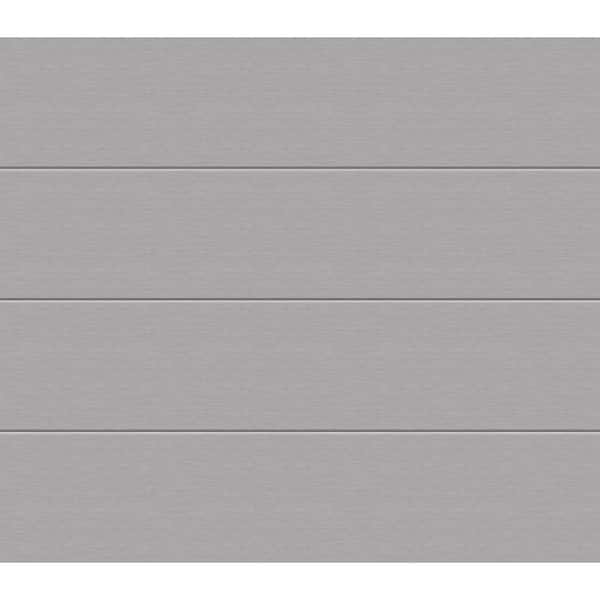 Modern Steel 8 ft x 7 ft Insulated 18.4 R-Value Matte Lustra Silver Garage Door without Windows