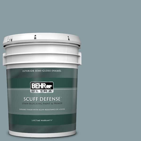 BEHR ULTRA 5 gal. #540F-4 Shale Gray Extra Durable Semi-Gloss Enamel Interior Paint & Primer