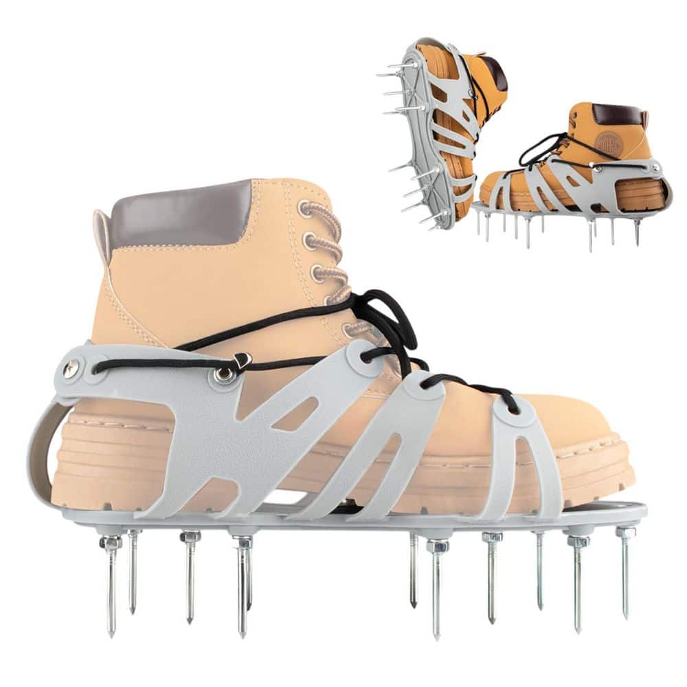 Flexible Plastic Lawn Aerator Shoes One Pair Wrap-Around Lacing Spiked Aeration Tool Soft Sole for Grass Health price history on PriceWatchPro