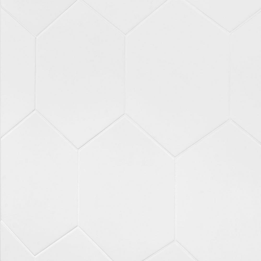 Maestro Matte White Hexagonal Porcelain Wall and Floor Tile