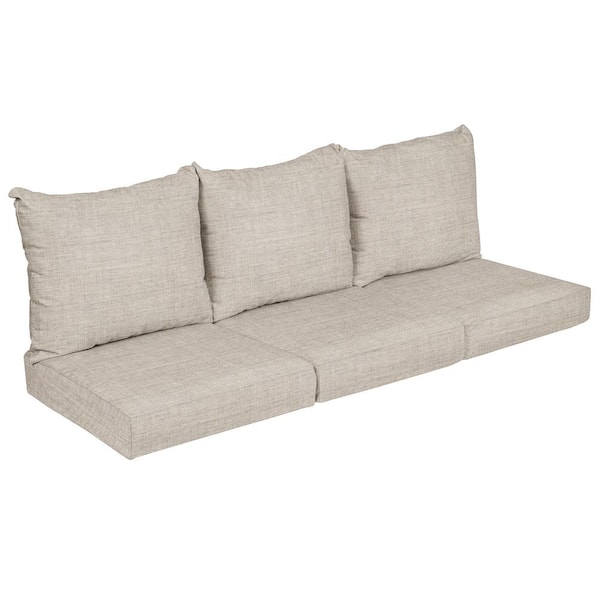 SORRA HOME 22.5 in. x 22.5 in. x 5 in. (6-Piece) Deep Seating Outdoor Couch Cushion in Sunbrella Cast Silver