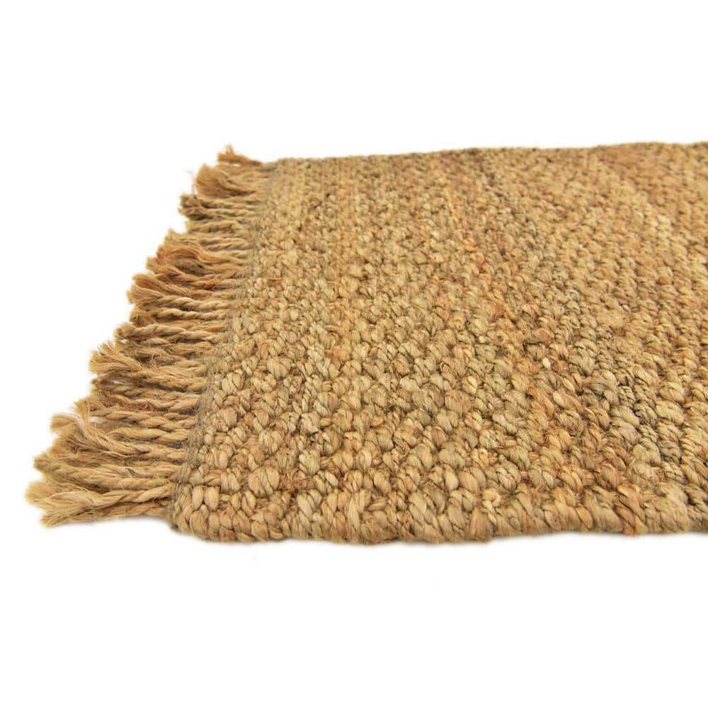 Handmade Chunky Jute Rectangular Natural Area Rug