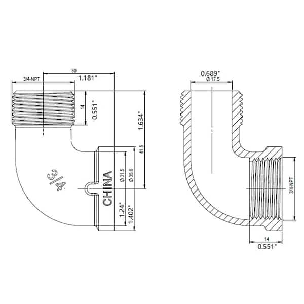 3/4 in. MIP x 3/4 in. FIP 90-Degree Brass Street Elbow Fitting