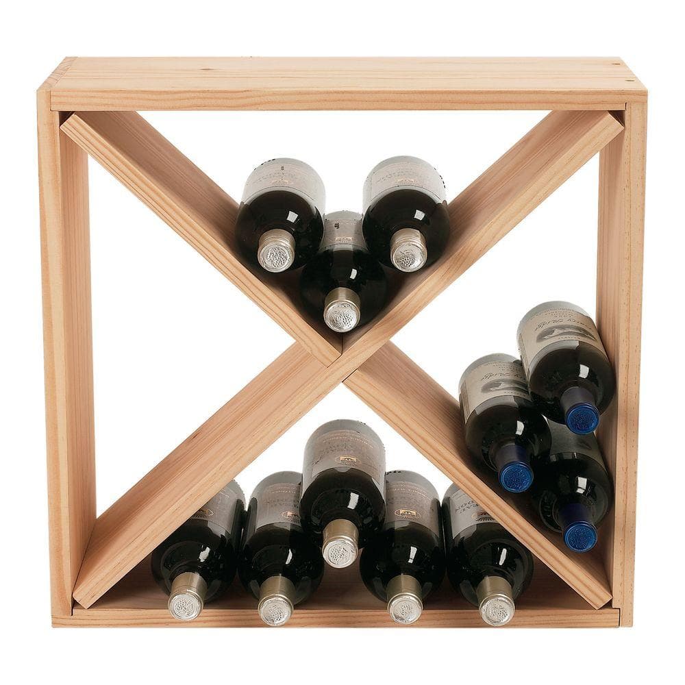 Natural Pine 24-Bottle Compact Wine Rack Cube