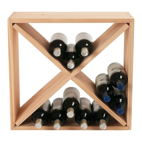 Tobbi Tabletop 24 Bottle Wine Rack Wood Stackable Storage Cube Display Shelves Kitchen 