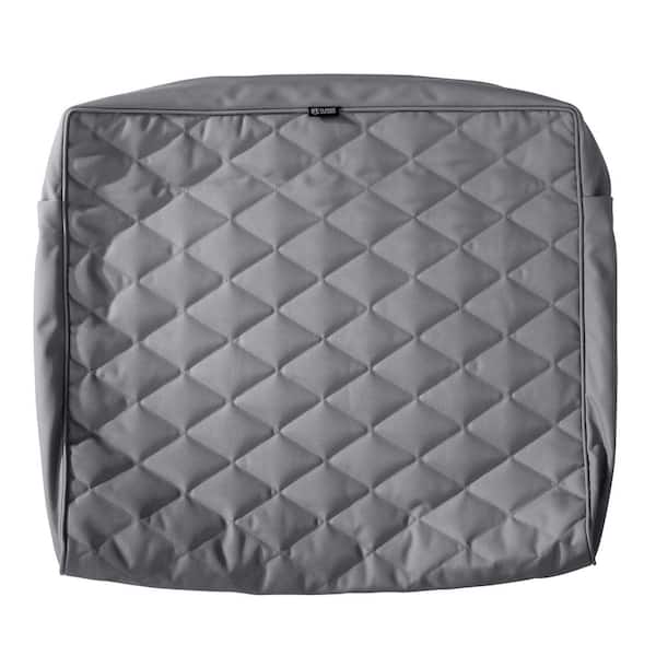 Classic Accessories Montlake FadeSafe 21 in. W x 20 in. H x 4 in. T Grey Quilted Wide Back Lounge Cushion Slipcover