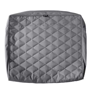 Montlake FadeSafe 25 in. W x 22 in. H x 4 in. T Grey Quilted Wide Back Lounge Cushion Slipcover