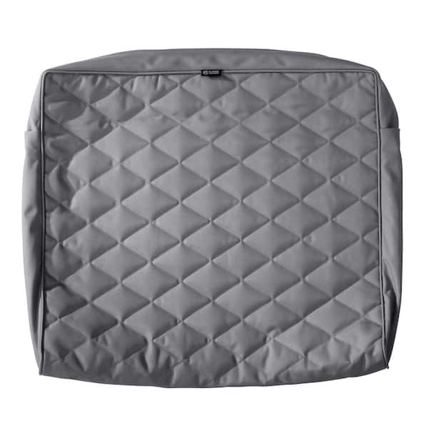 Classic Accessories Montlake FadeSafe 25 in. W x 22 in. H x 4 in. T Grey Quilted Wide Back Lounge Cushion Slipcover