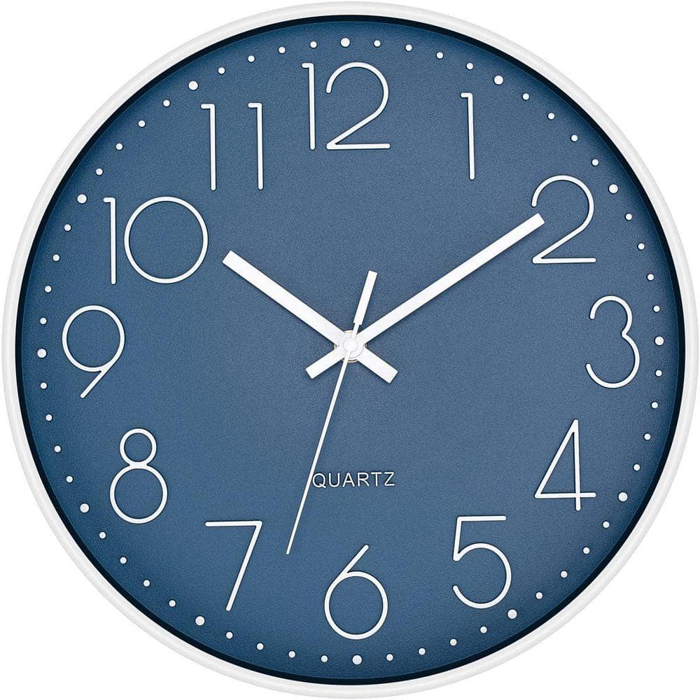 【公式サイト欠品中】BISLEY New WALL CLOCK [Blue] 14 in. Blue Analog Large Silent Non-Ticking Battery Operated Round
