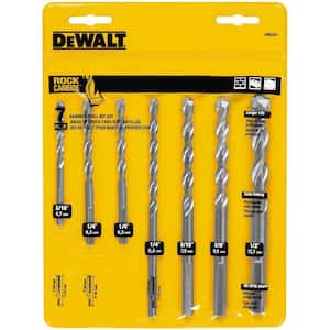 7 Piece Masonry Drill Bits Set 1/8-1/2 Concrete Drill Bit with Professional Tungsten Steel Alloy Tip for Tile Brick Cement Concrete Glass Plastic with Industrial Strength Carbide Tip 