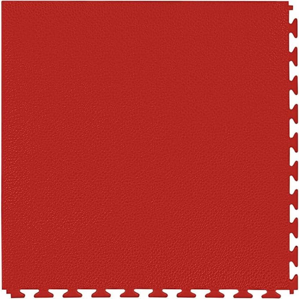 Terracotta Smooth Interlocking PVC Garage Floor Tiles, 20.5" x 20.5", 8-Pack