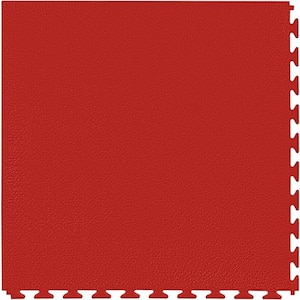 FlooringInc Red Smooth 20.5 in. W 20.5 in. L X .177 in. T Flexible PVC Garage Tiles (8 Tiles/23.35 sq.ft)