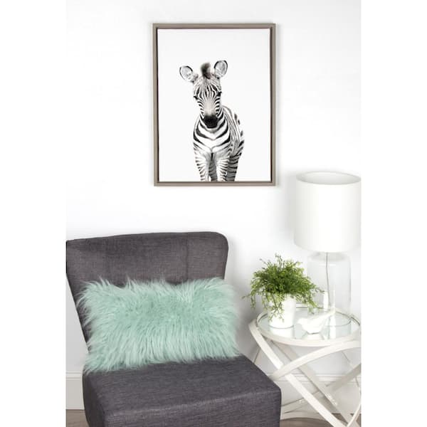 Sylvie "Animal Studio Zebra" by Amy Peterson Framed Canvas Wall Art