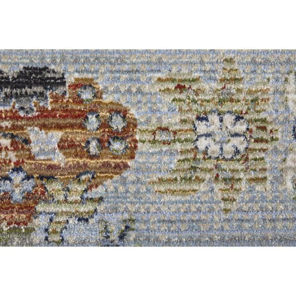 2 ft. x 3 ft. Gray, Blue, Green Floral Area Rug